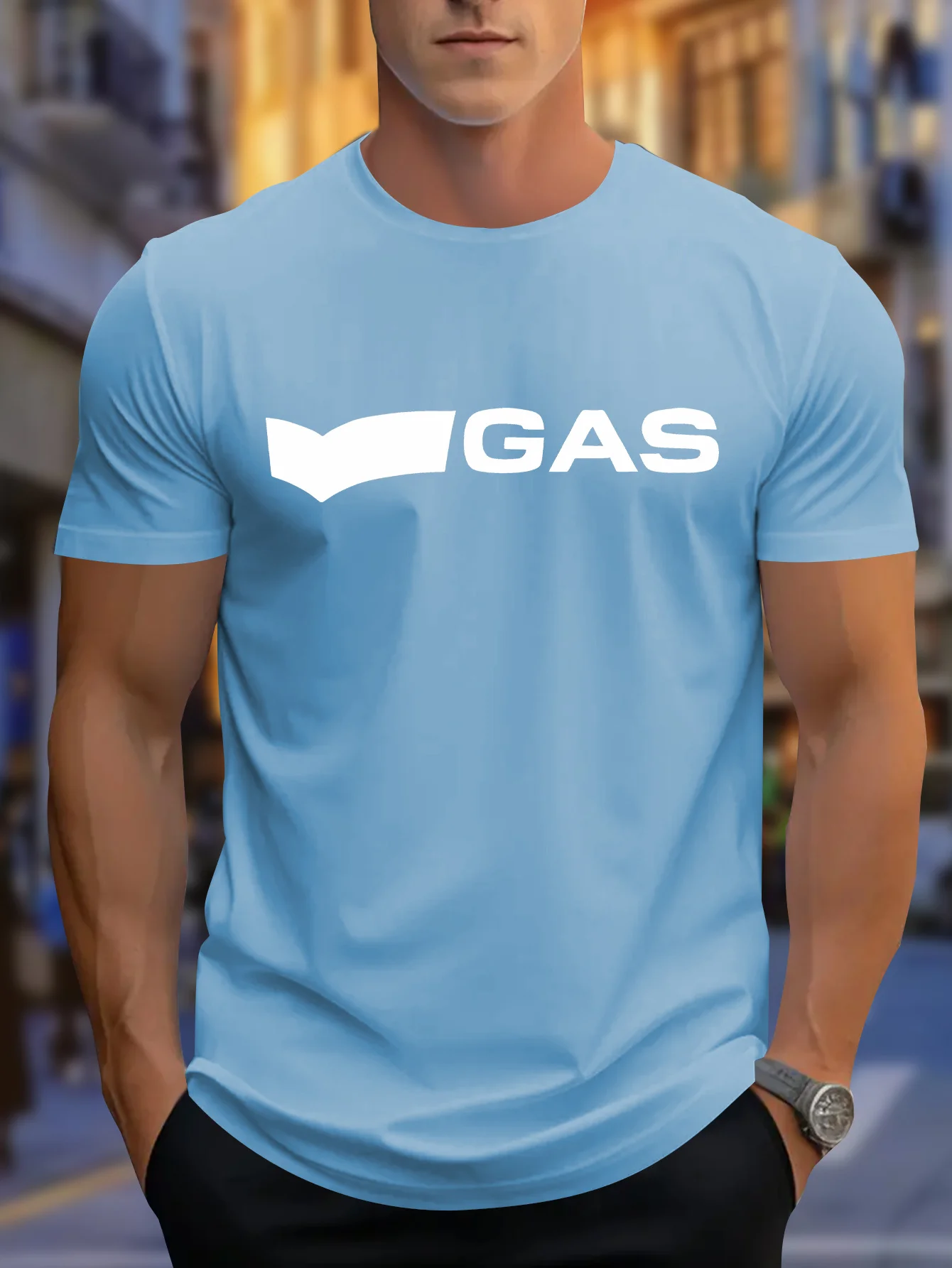 تي شيرت قطن رجالي صيفي رياضي