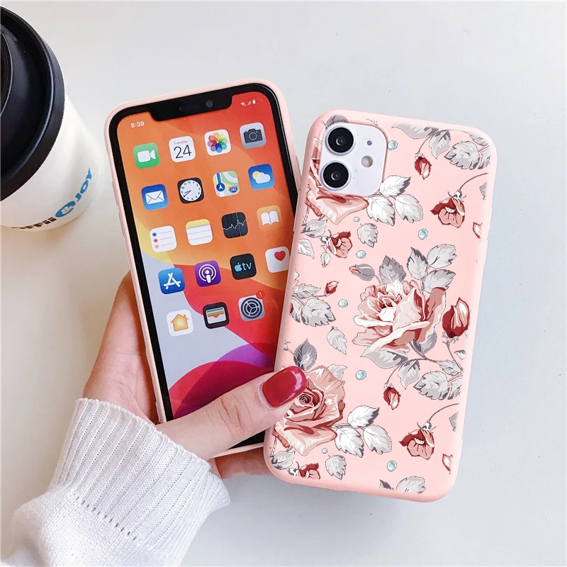 13 pro max case Luxury Flower Silicone Phone Case For iPhone 11 13 12 Pro Mini X XR XS Max 8 7 6 6s Plus SE 3 5G 2020 Cute Floral Soft TPU Cover 13 pro max cases iPhone 13 Pro Max