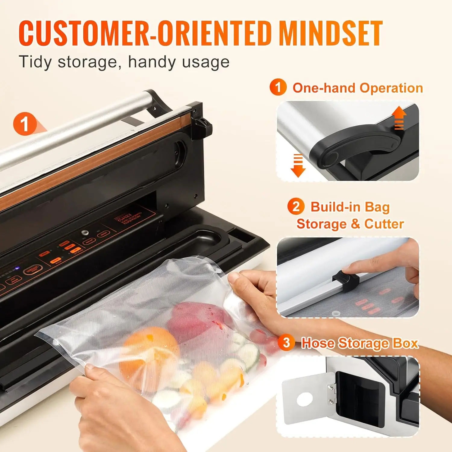Sealer Machine, 95Kpa 350W Powerful Dual Pump and Dual Sealing, Dry and Moist Food Storage, Automatic and Manual Air Sealing Sys 5