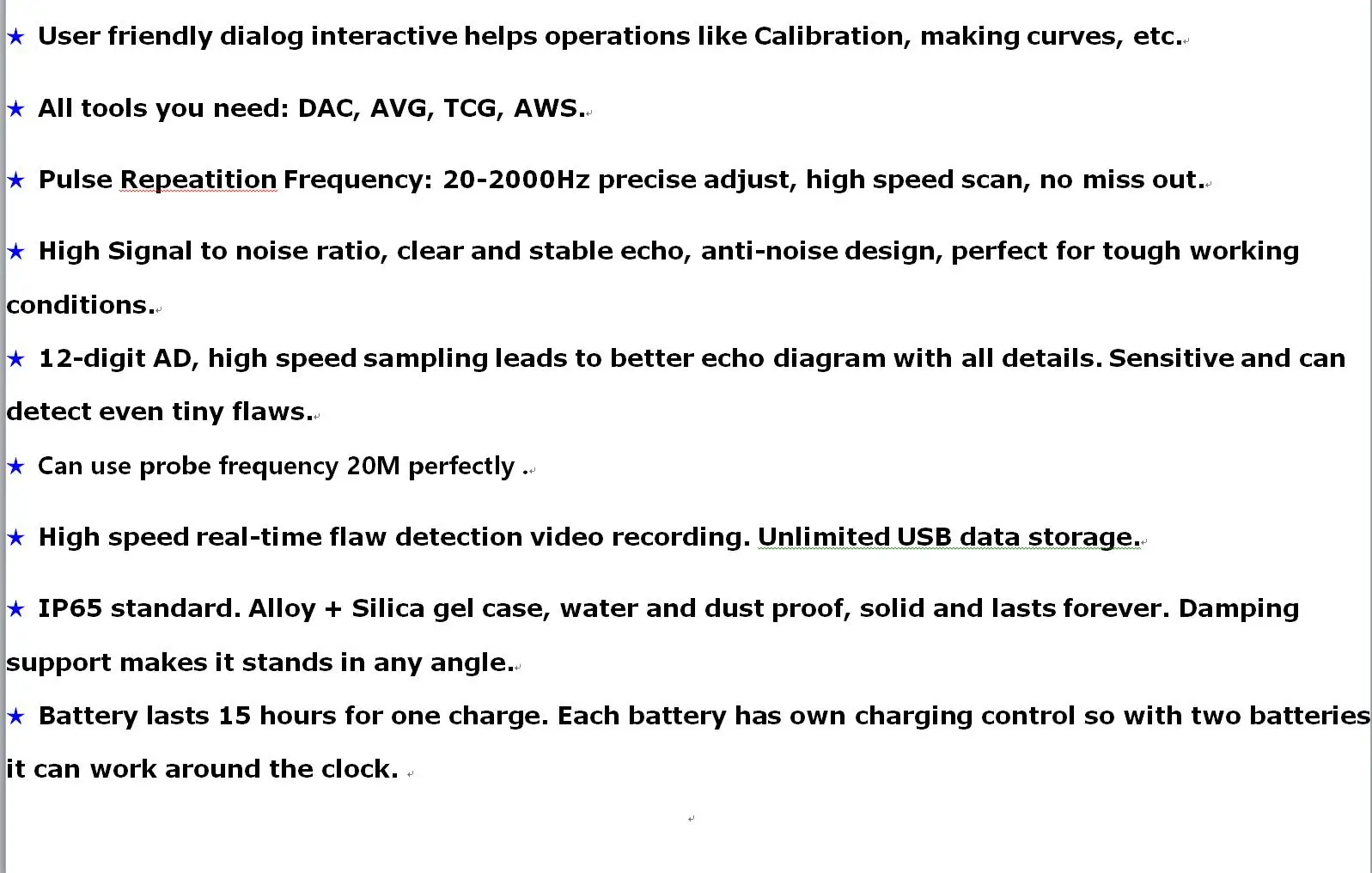 High Quality YFD200plus NDT Portable Ultrasonic Flaw Detector Can scan 0 mm ~100