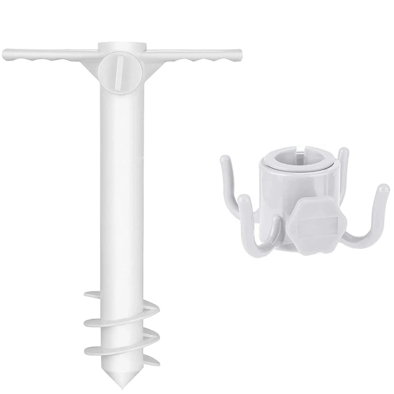 Beach Umbrella Sand Anchor Bracket Bracket With Umbrella Hook Set Patio Beach Set 2Pcs