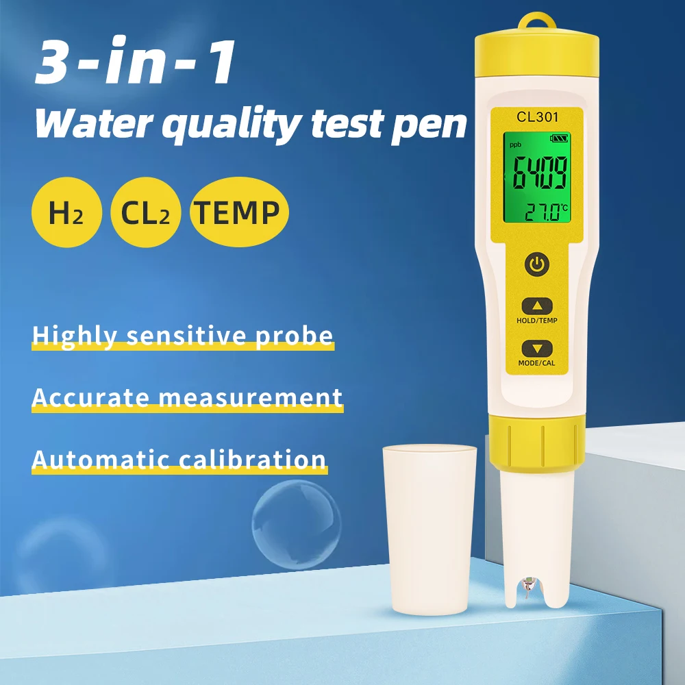 S59befd7a3fef4b299f9631a2e28e3b6aP 5 in 1 Chlorine Meter Pen Water Quality Detector PH, H2, ORP TEMP CL2 Tester Multi-function Spa Swimming Pool Chlorine Monitor Mallzona