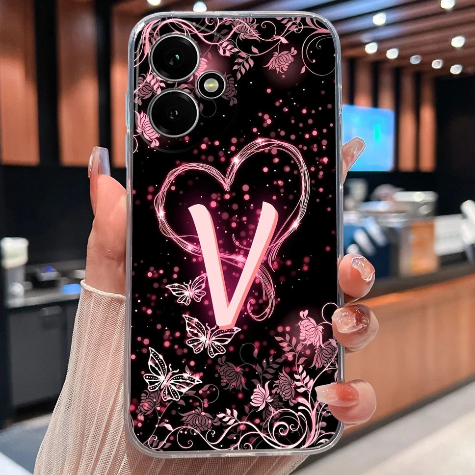 Luxury Letters Pattern Soft TPU Clear Silicone Anti-Drop Phone Case