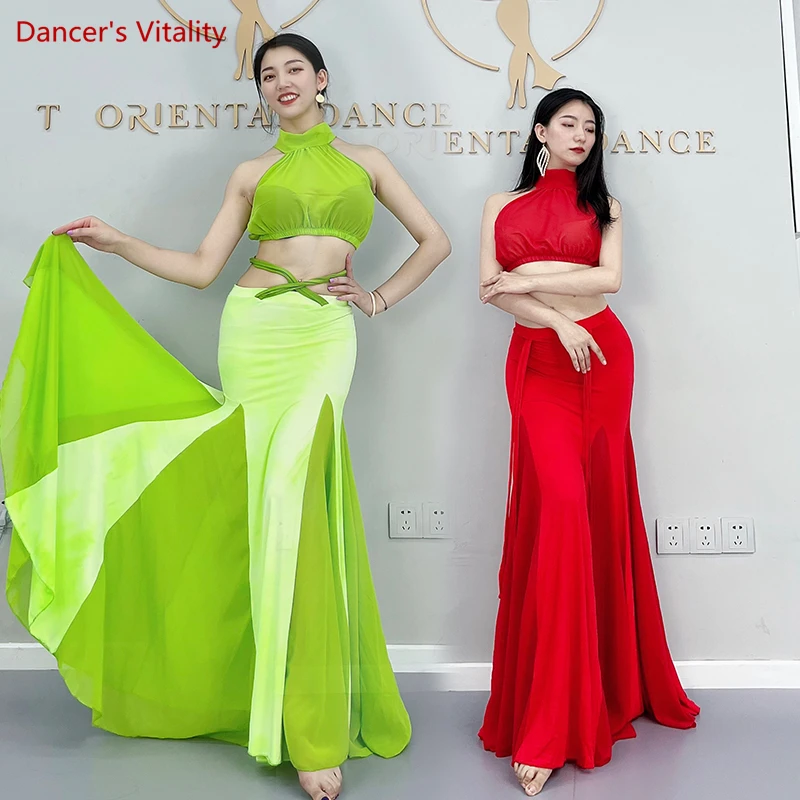 

Belly Dance Costume Set for Women Belly Dancing Sleeveless Top+long Skirt 2pcs Female Oriental Dance Clothing Gir Dance Outfit