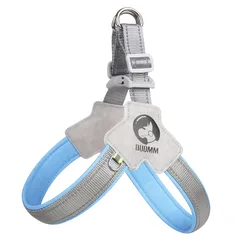 Enhanced Reflective Breathable Dog Harness - Comfortable Saddle Style Chest Strap for Small to Medium Dogs (Blue)