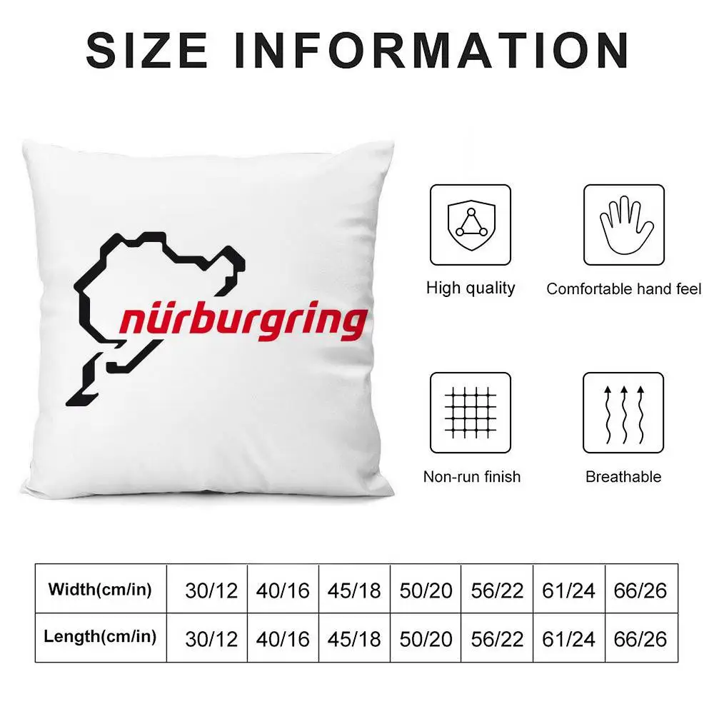 Nurburgring 스포츠카 베개 케이스 플러시 패브릭 소프트 양면 인쇄 소파 쿠션 커버 던지기 베개 커버