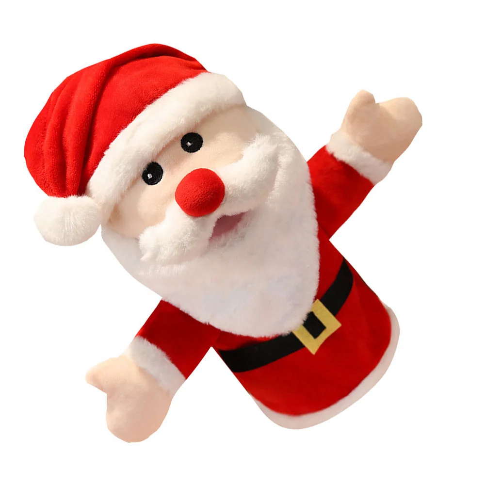 

Santa Hand Puppet Claus Finger Puppets for Kids Mini Plushies Children Toy Playset Cartoon Educational