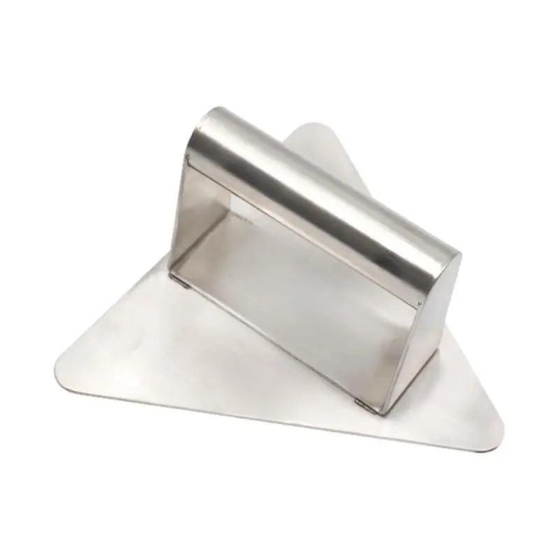 

Stainless Steel Burger Press Hamburger Meat Smasher Triangle Shape Flat Top Burger Press With Handle For Bacon Chef Patty Maker