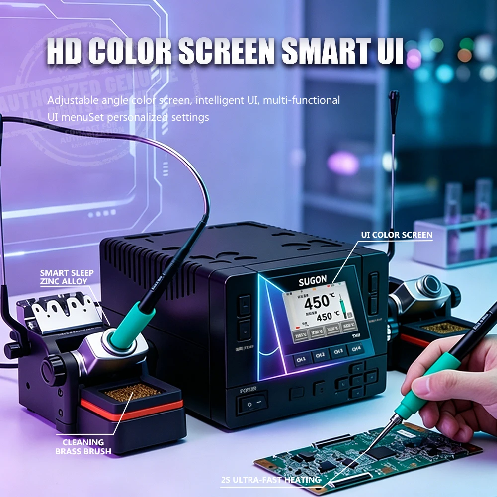 SUGON T66 2 IN 1 납땜 스테이션 230W 호환 가능 납땜 인두팁 C470/245/210 대형 납땜 조인트 용접 리워크 스테이션