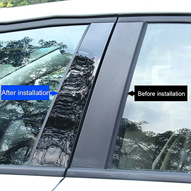 6Pcs Car Pillar Posts for Hyundai Accent MC Verna Dodge Attitude 2006-2010 Door Window Trim Cover Stickers Styling Accessories images - 6