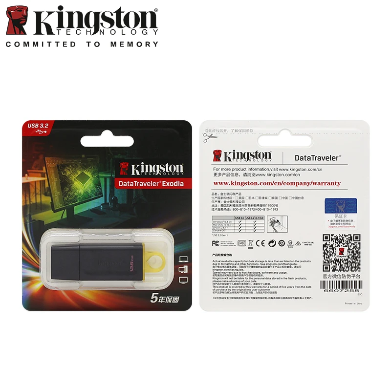 Usb Flash Drive Flash Drive Kingston USB3.2 Gen1 Pen Drive DTX Flash Pendrive Computer 64GB 128GB 256GB High Capacity USB Flash Drive Memory U Disk