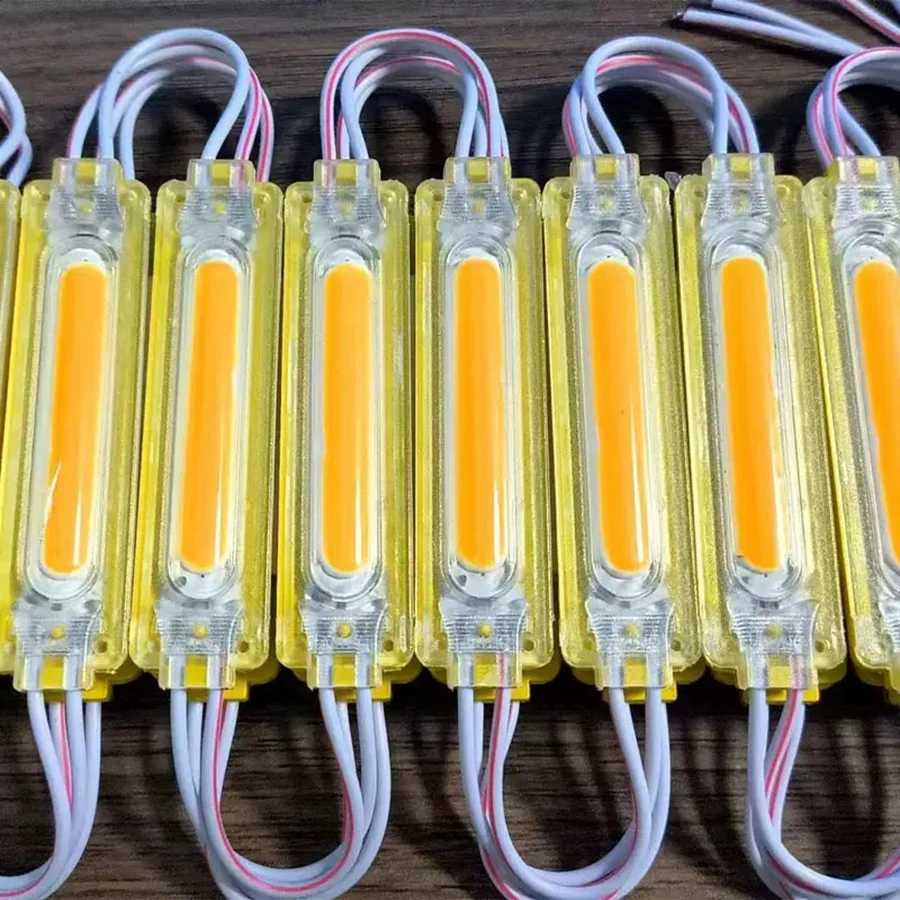 200개/로트 DC 12V LED COB 모듈 초음파 MAX2.5W 투명 매장 전면 조명 IP67 CRI 90 레드 핑크 6500k 광고 박스카용