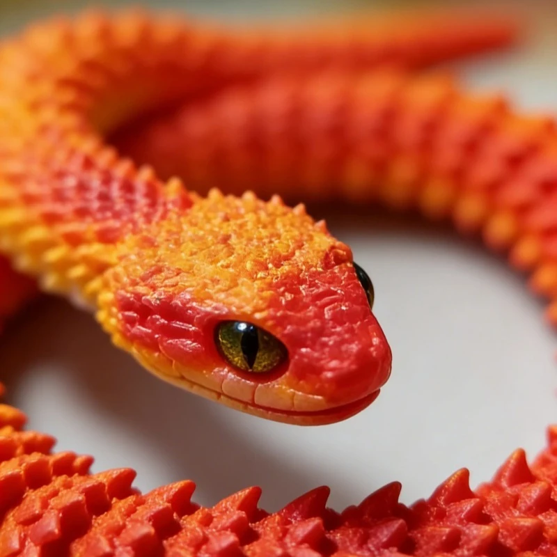 3D Printed Snake Decor 30cm Chinese Zodiac Reptile Figurine for Office Desk Home Shelf Decoration Gift Holiday Ornament Collecti 3