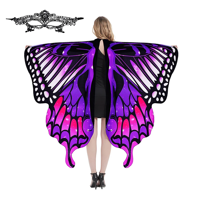 Pixie Butterfly Wings with Eye Mask for Women Halloween Party Costume Adult Cosplay Woman Cape Butterfly Costume Dress-up 5