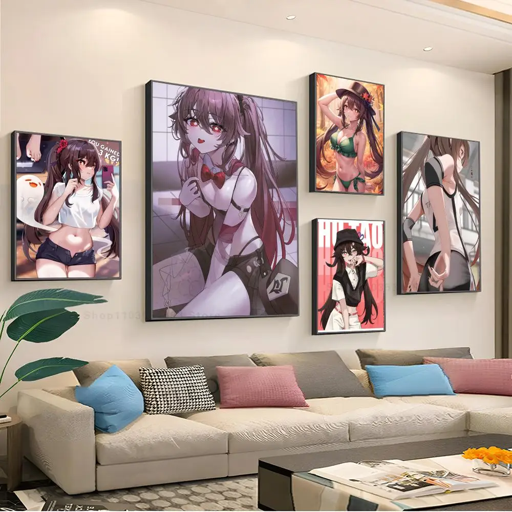 

Genshin Impact Hutao Poster Paper Print Home Living Room Bedroom Entrance Bar Restaurant Cafe Art Painting Decoration