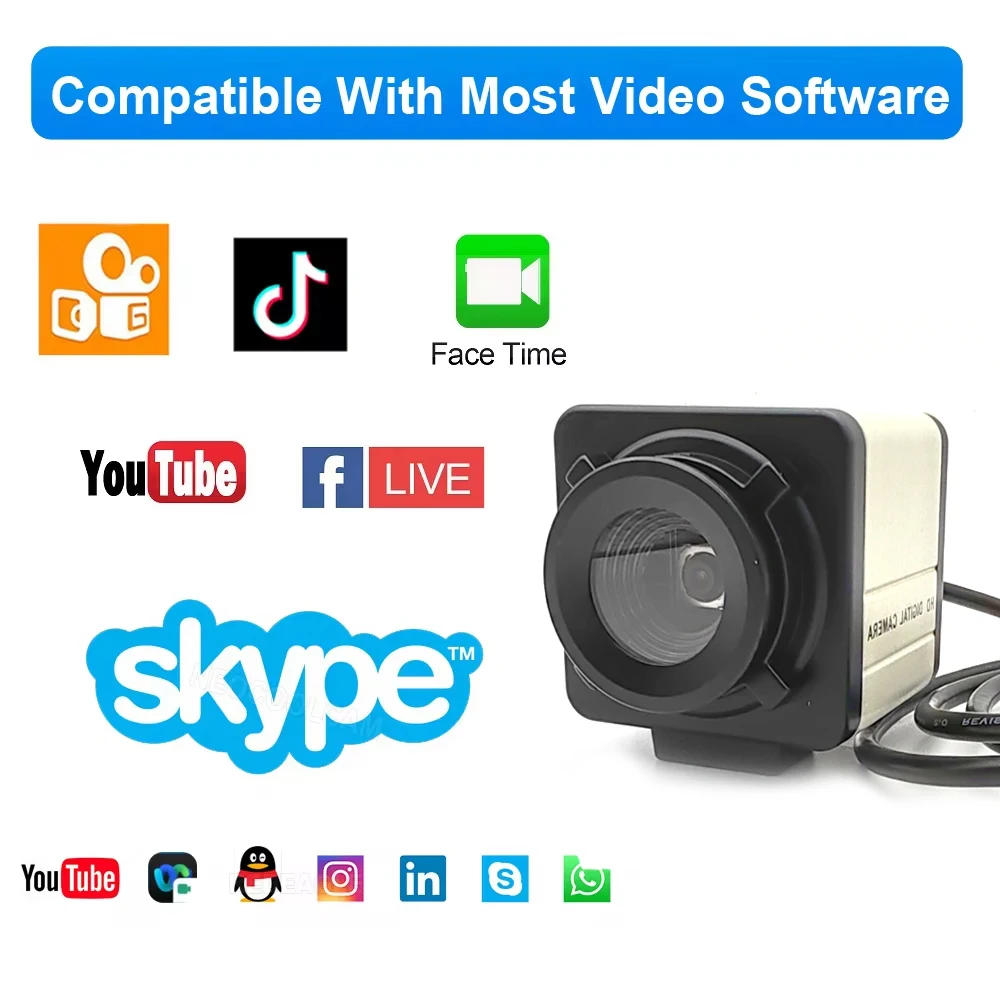 Ultra HD 12MP CCD IMX362 Autofocus USB Webcam No distortion