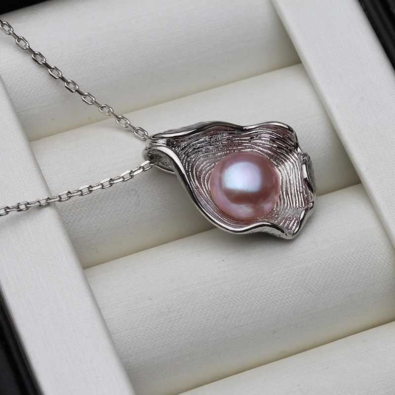 White Natural Freshwater Water Drop Pearl Pendant 925 Silver Necklace 45cm For Women Girl Gift pendant necklace,silver necklace