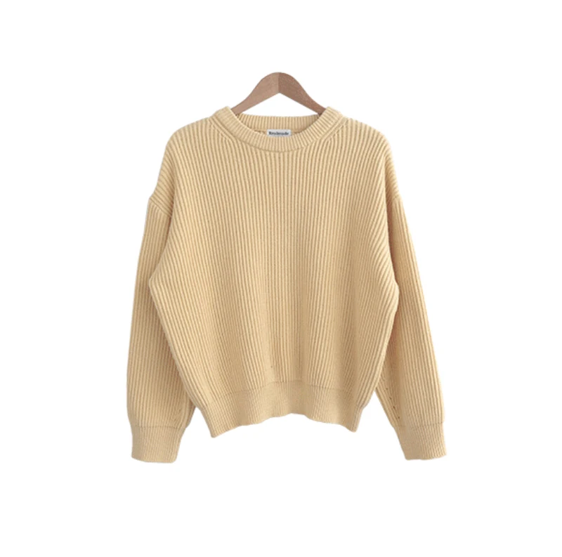 woolen sweater 2021 Autumn Winter Women Pullover Sweaters Female Knitted O-Neck Solid Concise Loose Elegant Office Lady Casual All Match Tops turtleneck sweater