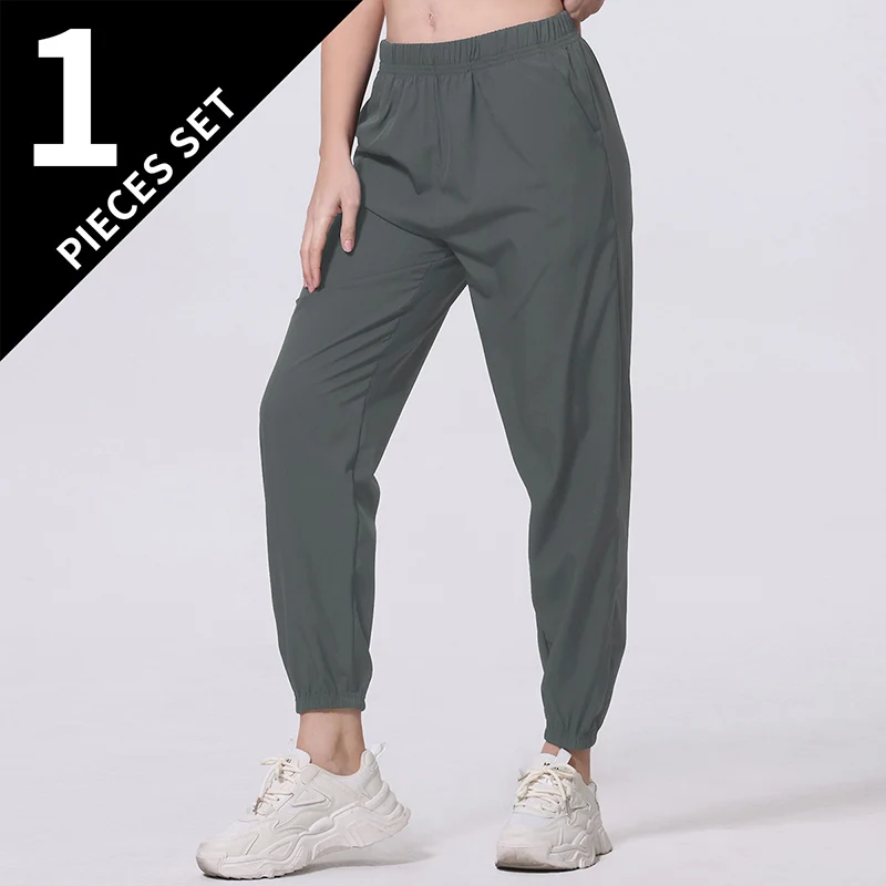 1/2 قطعة المرأة السراويل الرياضية غير رسمية جيب أس...