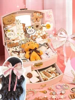 JOVOW Children's Hair Accessories Storage Box Hair Hoop Hair Clip Leather Band Baby Headband Hair Clip Jewelry Box Girl Headwear 1