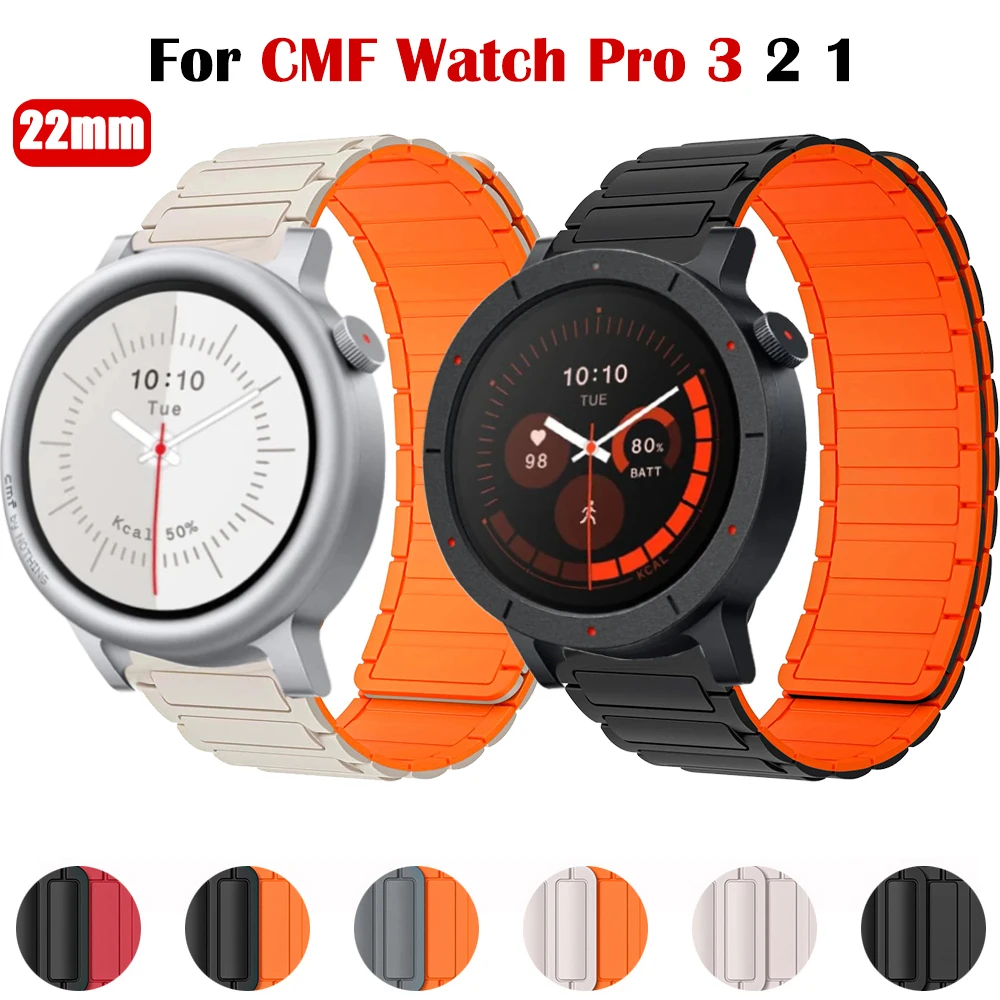 Silicone Magnetic Replacement Strap - Sports 22mm Wristband Accessory