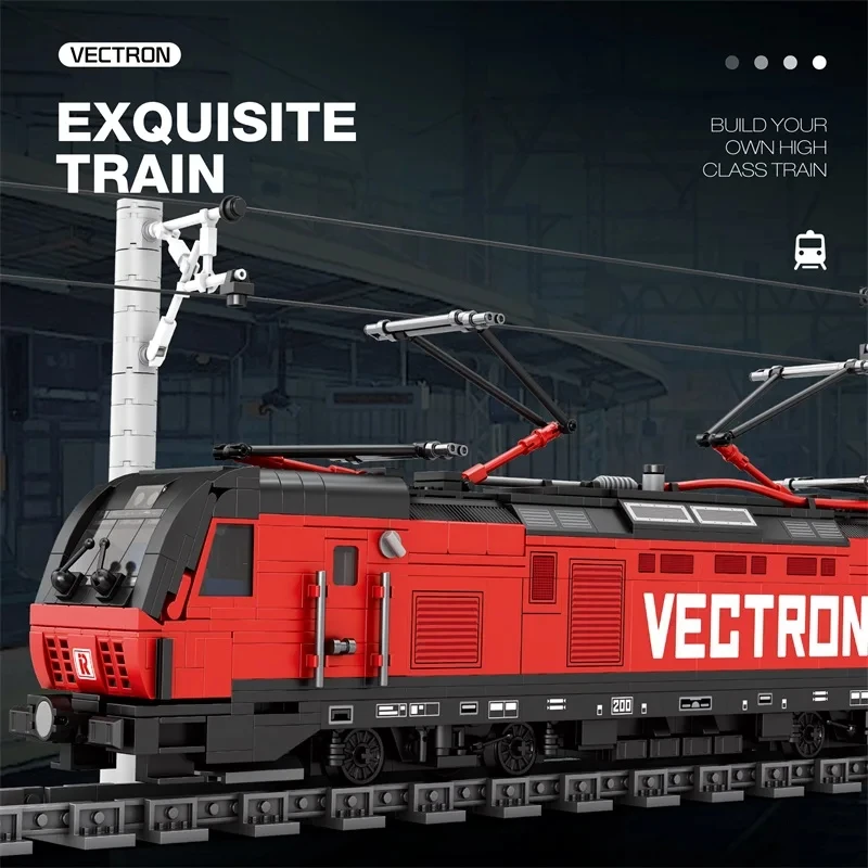 Vectron 승객 열차 빌딩 블록, 도시 운송 열차, 데스크탑 장식 장식품, 어린이 DIY 장난감, 생일 선물, 1889 개
