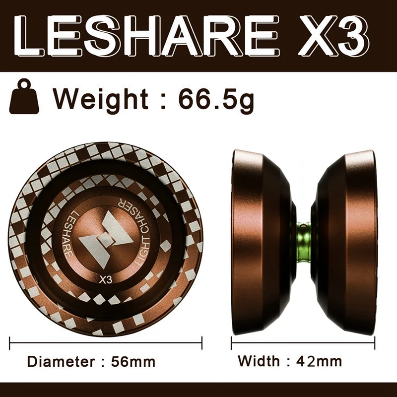 LESHARE 요요 매직 요요 무반응 프로 X3, 고급 플레이어용, 초보자용 반응 요요, 어린이 알루미늄 요요