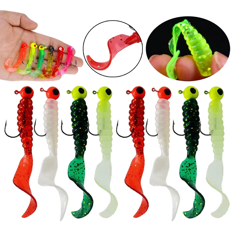 5 stücke Hecht Swimbaits Weichen Köder mit Haken Wurm Cub Lebensechte Jig Kopf Silikon Angeln Lockt Jerkbaits Swimbait Pesca Bass angelgerät