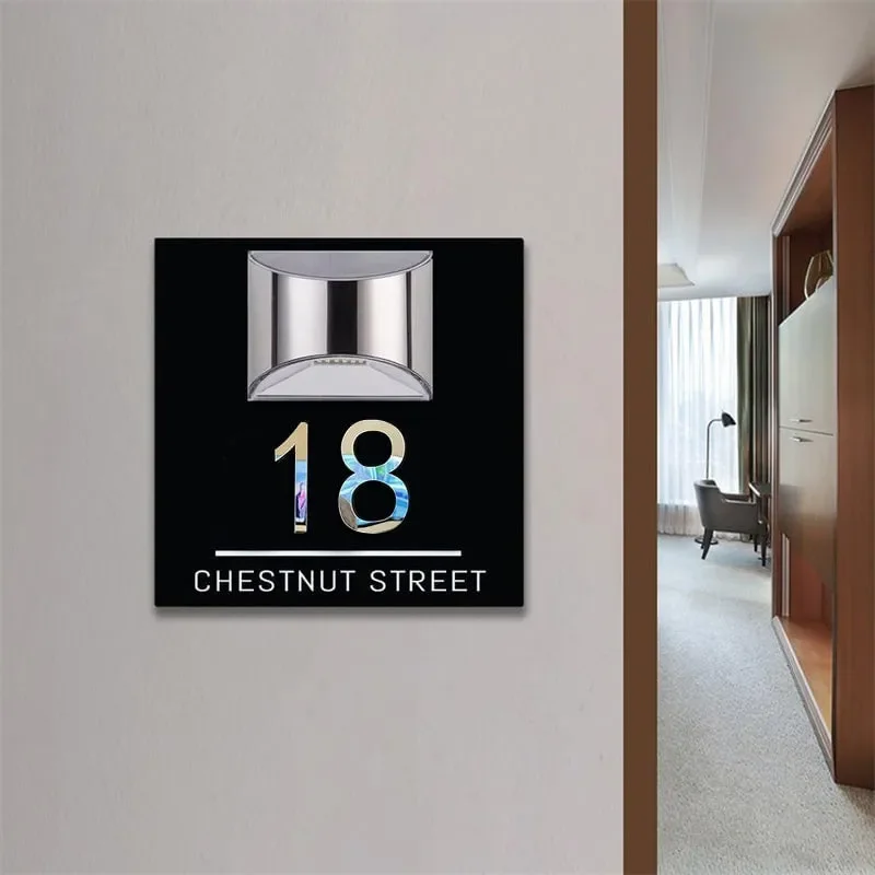 Custom Black Square Address Sign 1 | Custom Black Square Address Sign Custom Modern Black Square Door Number Sign 3