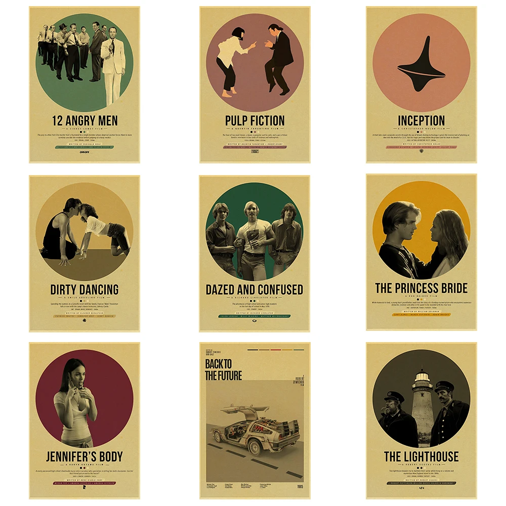 

Hot Retro Movie Poster Nostalgia Art Picture Cartoon Coffee Home Bedroom Living Bar Painting Kraft Paper Wall Room Bar Decor