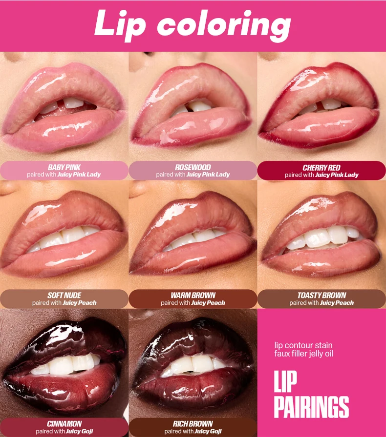 Wasserfester Matter Lipliner Stift Langhaftender Roter Lippenstift_voghion.com