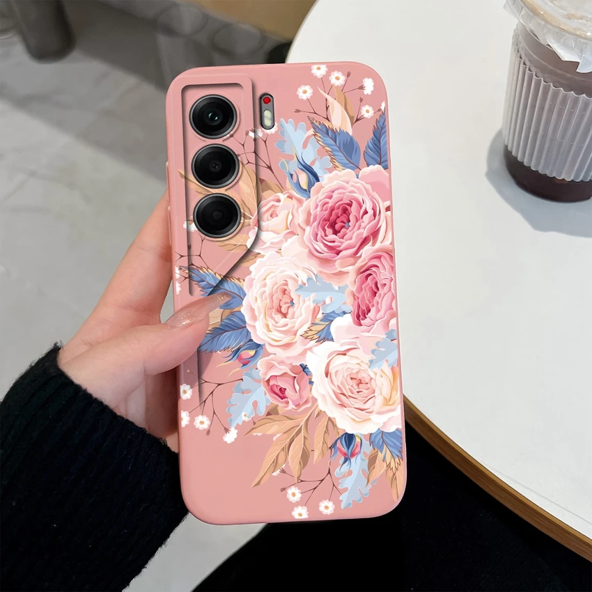 Premier Luxury Floral Patterns Liquid Silicone Scratch Resistant Phone Case