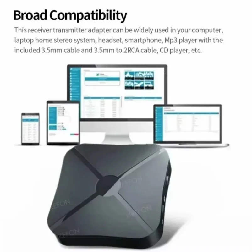 VIKEFON Car 2 in 1 KN319 Bluetooth Transmitter Receiver Stereo Audio Receiver Converter Wireless Adapter With RCA 3.5MM AUX