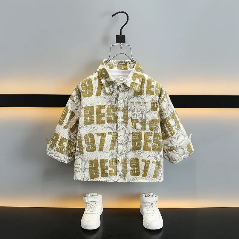 Spring Autumn Boys Shirt Thin Long Sleeve Children's Clothing Baby Spring Fashionable Boy Top Quality Material AE Stock