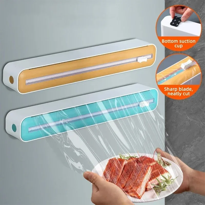 

With Wrap Accessories Film Cutter Dispenser Aluminum Kitchen Foil Magnetic Food Organizer Stretch