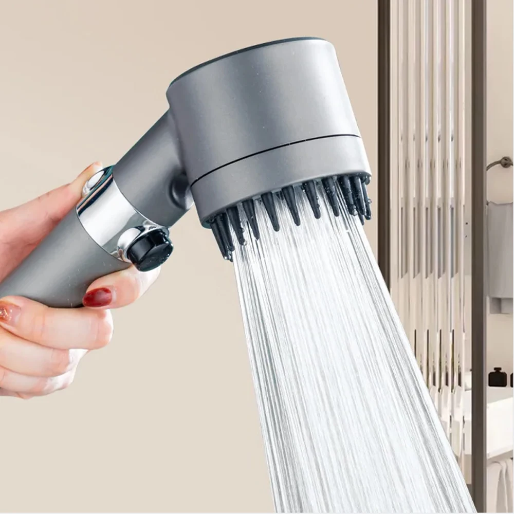 

One-Key Shower Pressurized Rainfall Nozzle Accessories Stop Pressure 3 Spray Head Spa Shower Filter Bathroom Massage Modes High