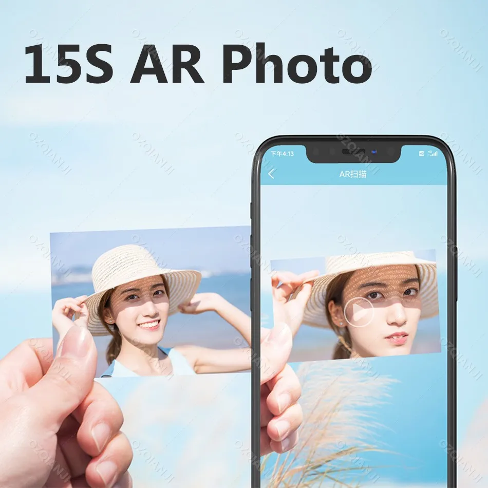 Pocket Wireless MT53 Color Photo Printer Portable Mini Wifi Bluetooth Printing with 25pcs Thermal Photo Sticker Paper 2x3 inch