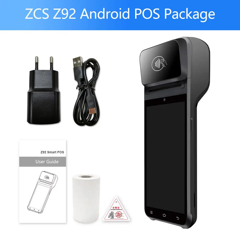 4G 안드로이드 13/14 POS 단말기 5.5인치 터치스크린 모바일 결제 현금 등록기 NFC 스캐너 58mm 감열 프린터 탑재