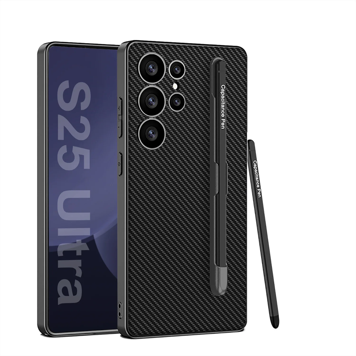 Luxury Carbon Fiber Anti-Knock Case with Pen Holder