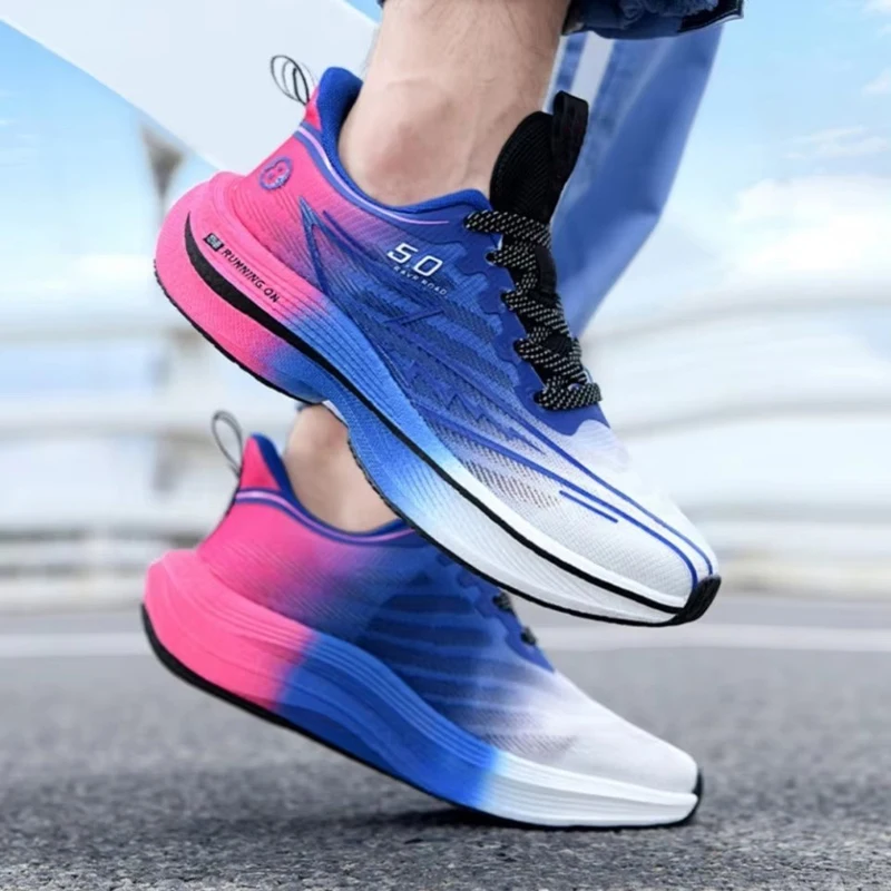 Brand Men' Carbon Plate Running Shoes Soft Cushion Shock Absorbing Sports...