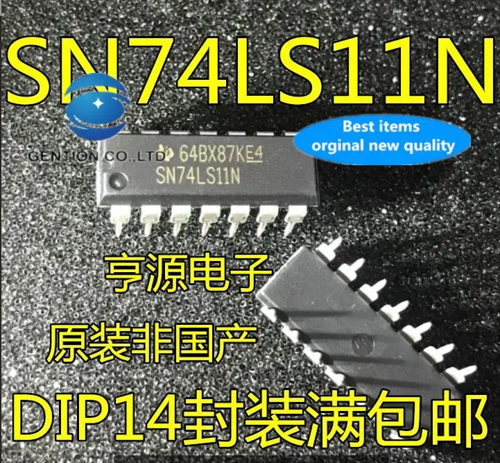 

10 шт., 100% оригинальные новые модели, SN74LS11N 74LS11N 72LS11 DIP-14 трехсторонние 3-входные положительные и затворы