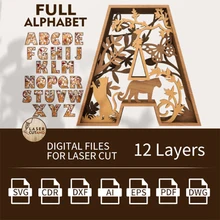 Lettres de fichiers découpés au Laser, multicouches, conception créative, modèles de fichiers vectoriels, fichiers cr/DXF/AI/vga pour découpe Laser CNC
