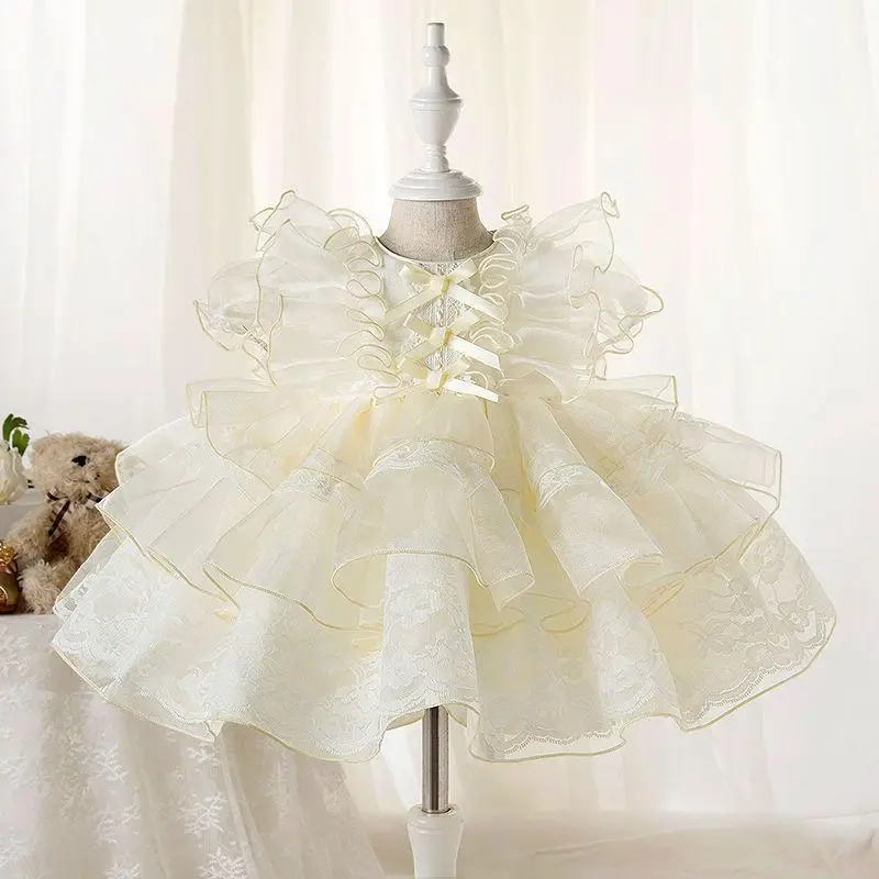 

Spanish Stylish Summer Dress for Baby Girls Children Lace Bowknot Lolita Dresses Infant Kawaii Ball Gown for Birthday Party
