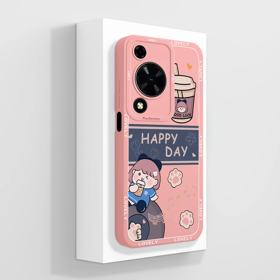 Cute Design Phone Case with Camera Protector, Soft Liquid Silicone Protective Bumper