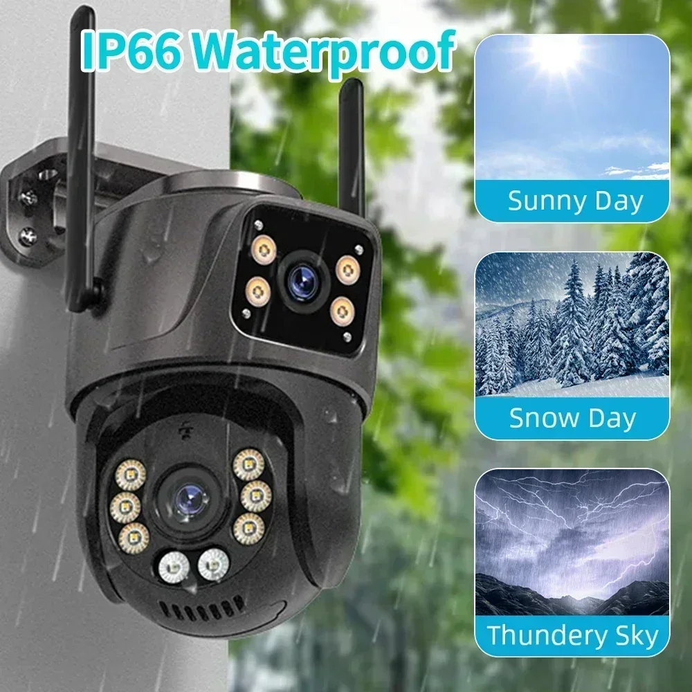 PEGATAH 4K Dual-Lens Outdoor PTZ Camera with AI Auto Tracking, 8MP HD Wi-Fi IP CCTV, Dual Screen, Two-Way Audio, iCSee P2P 5