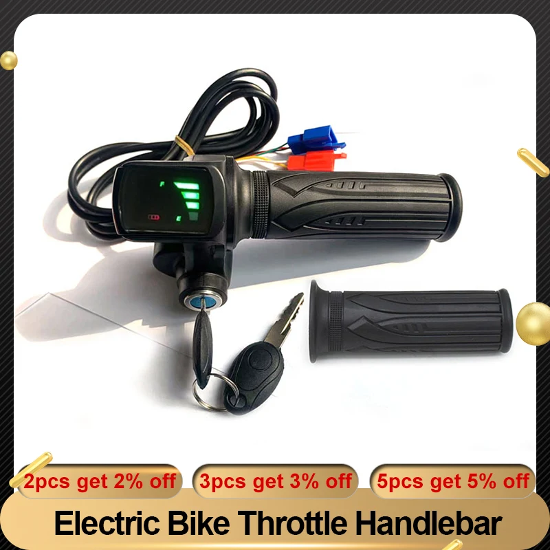 36v 48v 60v Electric Bike Throttle Handlebar With Power Display Speed ...