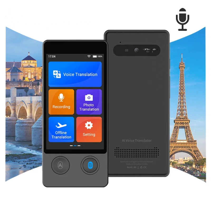 W12 Voice Translator 144 Language 3.7Inch Intelligent Real-time Translation Text Photo Translator Simultaneous Interpretation