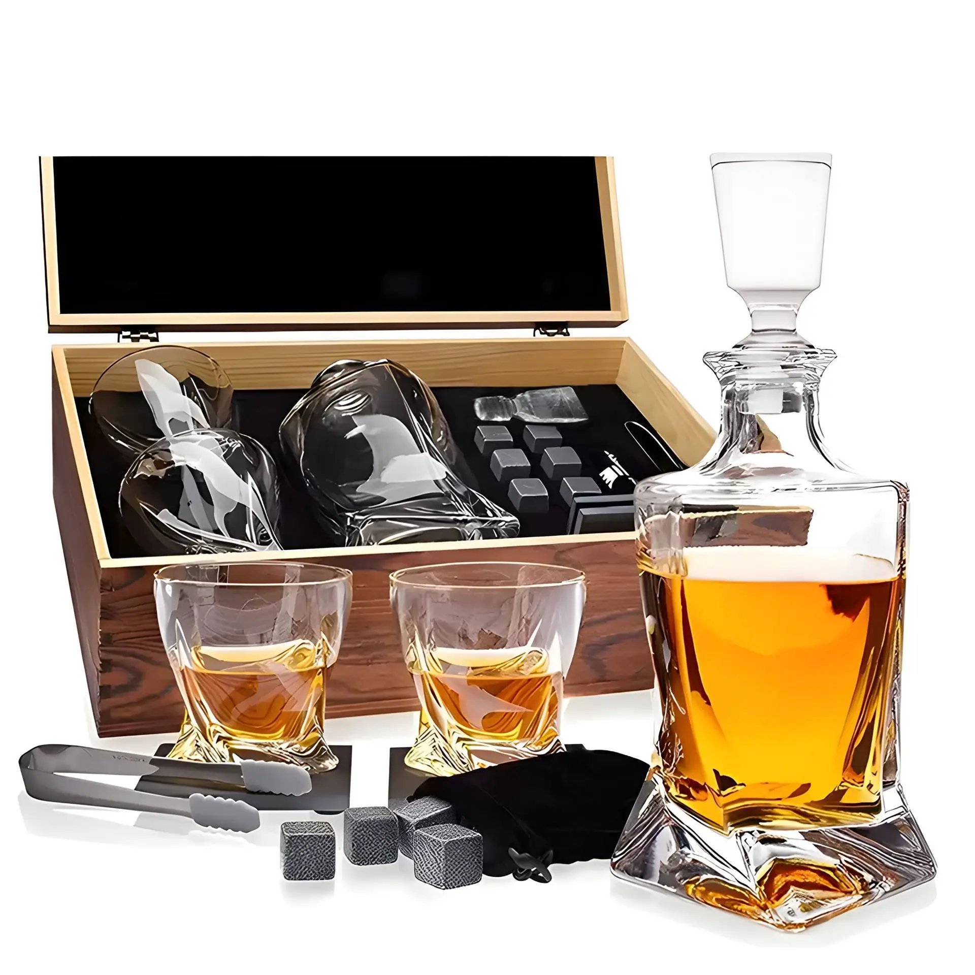 LIGHTEN LIFE Whisky karaf, 849ml loodvrije kristallen whisky karaf met dop in geschenkdoos, Premium Bourbon karaf, likeur karaf voor whisky, bourbon, whisky karaf voor mannen LIGHTEN LIFE Whisky karaf, 849ml loodvrije kristallen whisky karaf met dop in geschenkdoos, Premium Bourbon karaf, likeur karaf voor whisky, bourbon, whisky karaf voor mannen