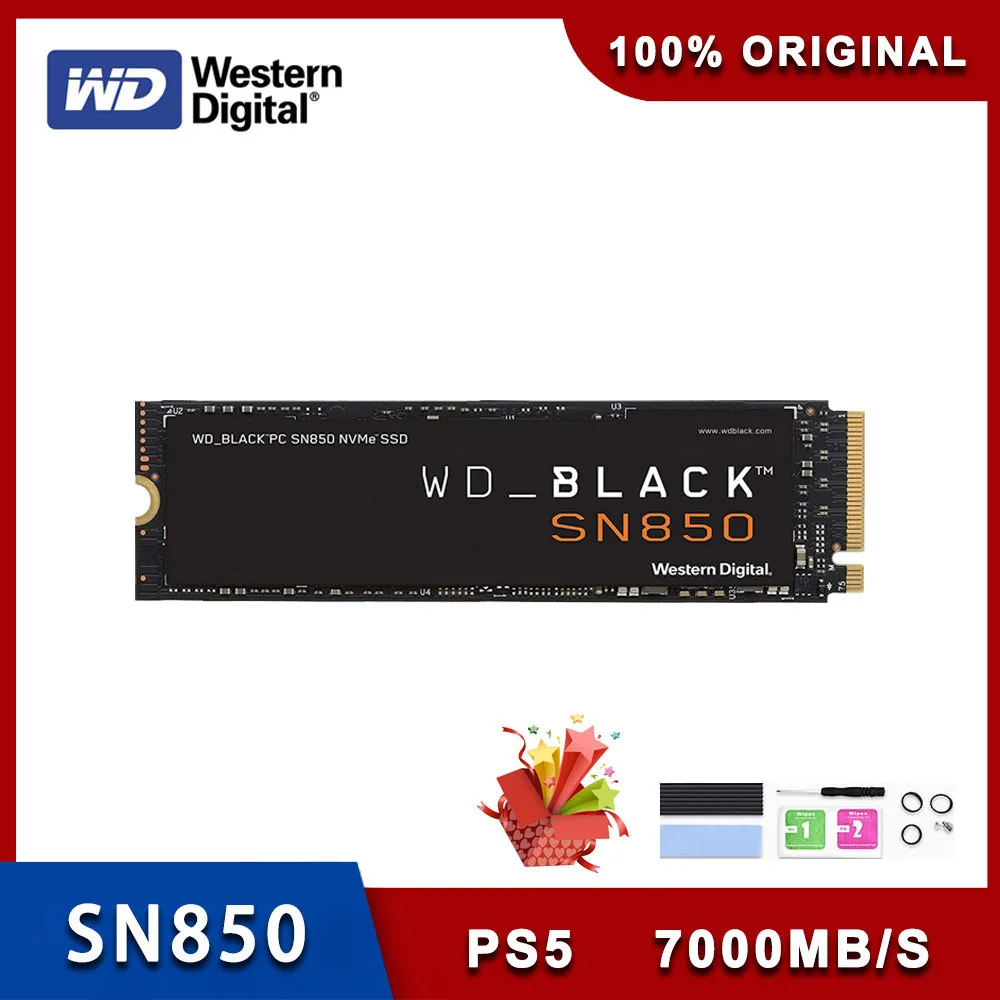 Western Digital WD_BLACK SN850 1TB NVMe Built-in solid state drive PCIe 4.0  Gen4 500GB SSD, up to 7000 MB/s M.2 2280 for PS5 2TB