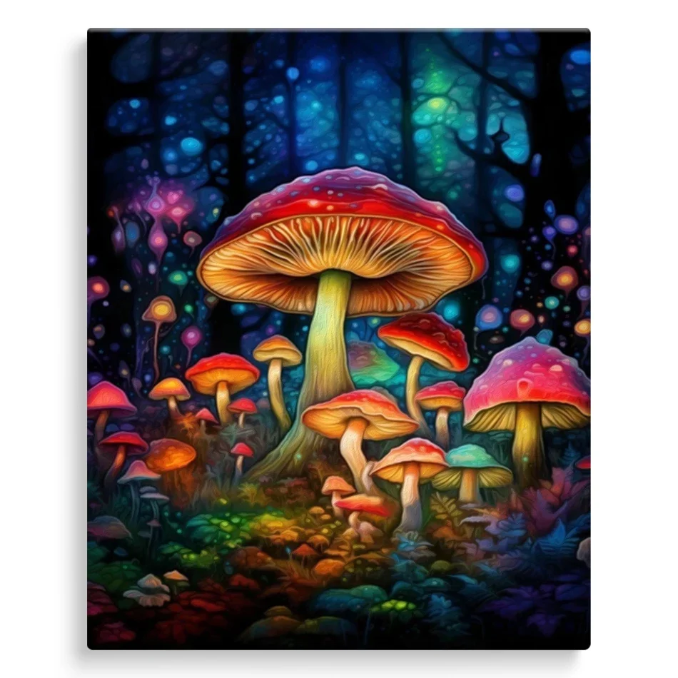 

581849 Painting Paints By Numbers Coloring For Adults Forest Mushrooms Art Supplies Handmade Wall Art Picture Home Decor